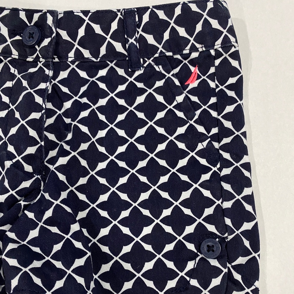 Nautica girls shorts size 6 Blue White adjustable